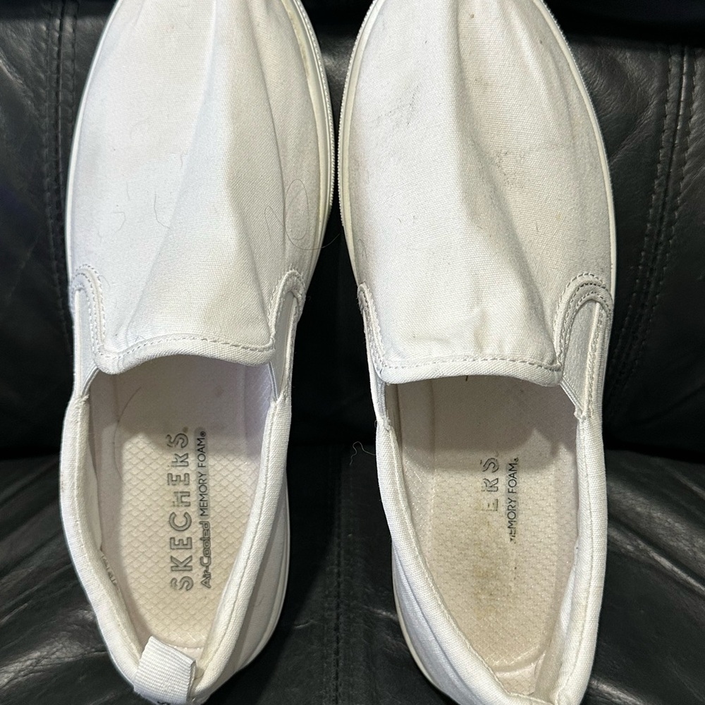 Skechers Men's White Slip-On Loafers